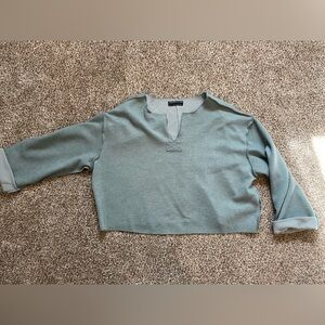 💜Blue Sweater with V-Neck Detail